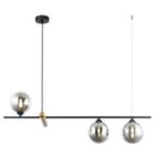 Pendente Bambu Preto e Bronze Globo Fumê 80cm 3G9 HL017SB Bella