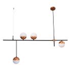 Pendente Bille Cobre Moderno 4 Globos De Vidro + 4 LED G9 5W Branco Quente St1610 - Starlumen