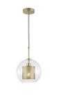 Pendente Blumenau Branco onx Vidro Globo 1lamp E27 Dourado 890711