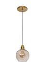 Pendente Bola Globo 20cm Vidro Âmbar Dourado 242/1 - ILUMINAMUNDO