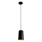 Pendente Bot Preto e Dourado 13,6cm 1XE27 - Bella Iluminação - HM032BG