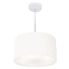 Pendente Cilíndrico Branco MJ-4099 Para Mesa de Jantar e Estar - Vivare