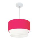 Pendente Cilíndrico Pink e Branco MJ-4159 Para Mesa de Jantar e Estar