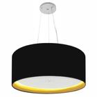 Pendente Cilíndrico Preto e Amarelo MJ-4145 Para Mesa de Jantar e Estar