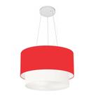 Pendente Cilíndrico Vermelho e Branco MJ-4350 Para Mesa de Jantar e Estar