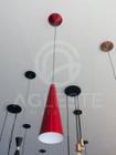 Pendente cone sem furo vermelho metalico/branco - t.y iluminação - 175vmmb