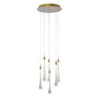 Pendente Cristal Goccia 41cm LED 6x2W Dourado OC002L Bella