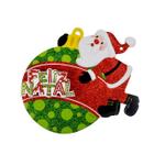 Pendente de Natal Enfeite Feliz Natal Papai Noel com Glitter