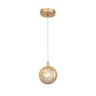 Pendente Esfera Cristal Bolhas Metal Dourado 11cm LED 7W 3200K Bivolt