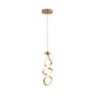 Pendente Espiral Dourado 37cm Led 20W 3000K Bivolt - PARIS LUZ