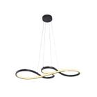 Pendente Espiral Preto 75cm Led 39W 3000K Bivolt - PARIS LUZ