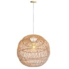 Pendente Fibra Natural Rattan Esfera Grande Sala Bali Nat73