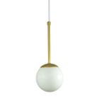 Pendente Globo Esfera De Vidro 12Cm - Ouro - Vidro Branco - Love Loft