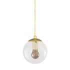 Pendente Globo Esfera De Vidro Cristal 14Cm - Ouro - Trybo Design