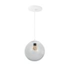 Pendente Globo Esfera De Vidro Cristal 20Cm - Branco - Trybo Design