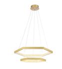 Pendente Hex Dourado e Transparente 60x40x3,5cm 30w+20w 3000k - Bella