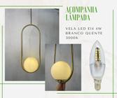 Pendente Jabuticaba Pendulo Globo Esfera Dourado + Led