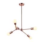 Pendente Leblon Rosa 118cm 5xe27 200w - Rm001r - Bella - BELLA ILUMINAÇÃO