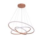 Pendente Led 3 Anéis 80cm Cobre Hall Sala Mesa Bancada Gourmet - Nordecor