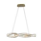 Pendente LED Sanny 48W 3000K Branco Quente 3000Lm Dourado Com Cristal Transparente Bivoltolt Eletrorastro