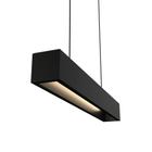 Pendente Linear De Madeira Lustre Retangular 70cm Preto Tubular T8 Para Sala Cozinha Escritorio