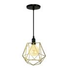 Pendente Luminária Lustre Aramado Diamante - DOURADO