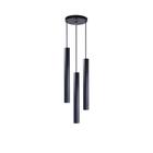 Pendente Luminária Tubo Preto 30 Cm Triplo + Led Branco Quente - Iluminar Ambiente