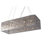 Pendente Lustre Apolo Inox Retangular Cristal Led 80 X 30 Cm