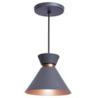 Pendente Lustre Luminária Berlim 15cm Cinza