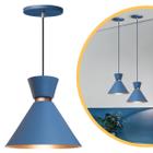 Pendente Lustre Luminária Berlin 23cm Azul - Iluminar Ambiente