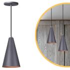 Pendente Lustre Luminária Cone Cinza - Iluminar Ambiente