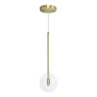 Pendente Lustre Luminária Lux Globo Cristal Vidro Dourado + Led