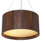 Pendente Lustre Madeira Imbuia Redondo Accord D50Cm X H25Cm - Dlight