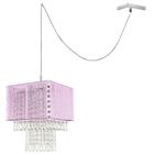 Pendente Marrycrillic Clearfio Rosa com Cristal + Deslocador