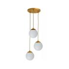 Pendente Moderno Dourado Globo Triplo P/ Sala Espaço Gourmet - Arevo Iluminação