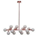 Pendente Moderno Jabuticaba Rose 16 Vidros Para Mesa de Jantar Sala Bancada Área Gourmet