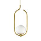 Pendente On Clip DOURADO com globo esfera de vidro Branco - Love Loft