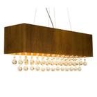 Pendente Retangular Laminas Teca Escura 6X Gu10 Iluminarte