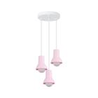 Pendente Spot Kids Quarto Infantil Rosa 3 Lâmpadas - Set Iluminação