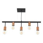 Pendente Trilho Para 5 Lampadas Cor Preto E Cobre - Alliance