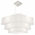 Pendente Triplo Quadrado Branco MJ-4165 Para Mesa de Jantar e Estar