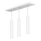 Pendente Triplo Tubo Cilindro Branco 50Cm + Led 3k