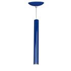 Pendente Tubo Cilindro Alumínio Azul 40Cm + Led 6k