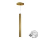 Pendente Tubo Palito 45cm - Ouro + Lâmpadas LED 4W