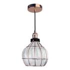 Pendente vidro metal 19cmøx20cm 1xe27 cobre - Bella Iluminação