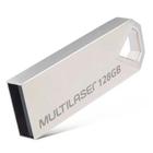 Pendrive 128Gb Metal USB Mini Multilaser Prata