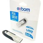 Pendrive 64gb Em Metal Compacto Exbom Stgd-pd64gB