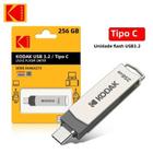 Pendrive Kodak K273 USB 3.2 Gen 1 Type-C - 64GB, 128GB e 256GB