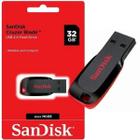 Pendrive Sandisk Cruzer Blade 32 Gb Usb Preto Vermelho