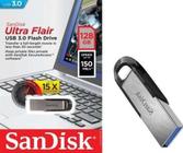 Pendrive Sandisk Ultra Flair 16gb 3.0 Prateado E Preto